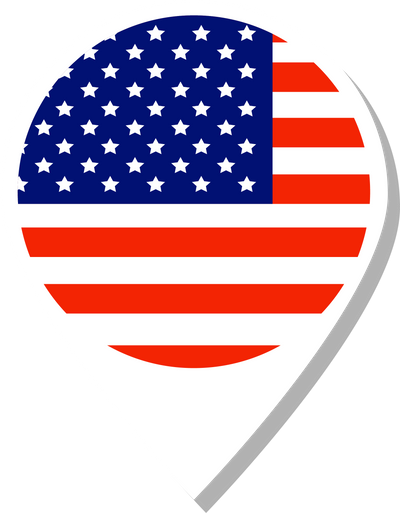 USA flag check-in icon.